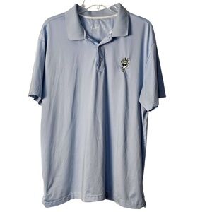 Goat USA Mens Light Blue Short Sleeve Polo Golf Shirt Large